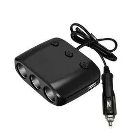 12V 24V High-power Car Charger Dual USB 1-to-3 Cigarette Lighter