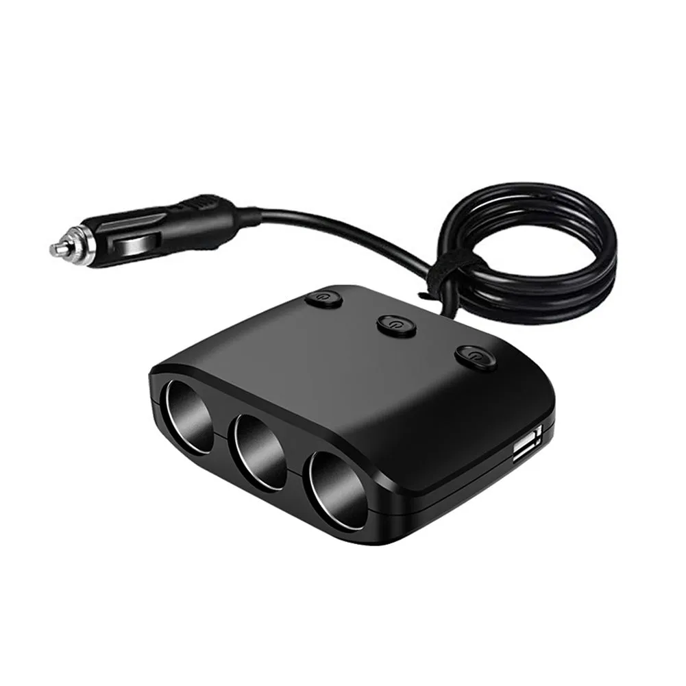 12V 24V High-power Car Charger Dual USB 1-to-3 Cigarette Lighter