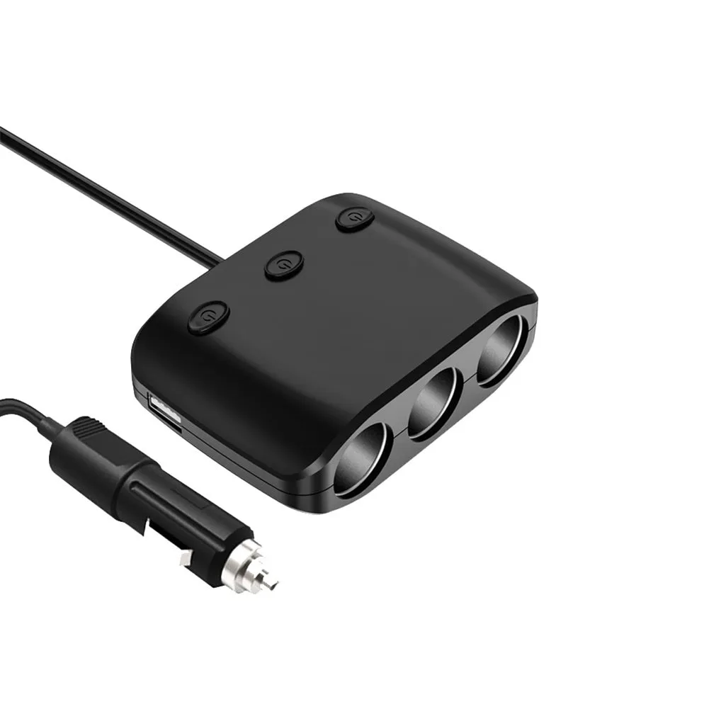 12V 24V High-power Car Charger Dual USB 1-to-3 Cigarette Lighter