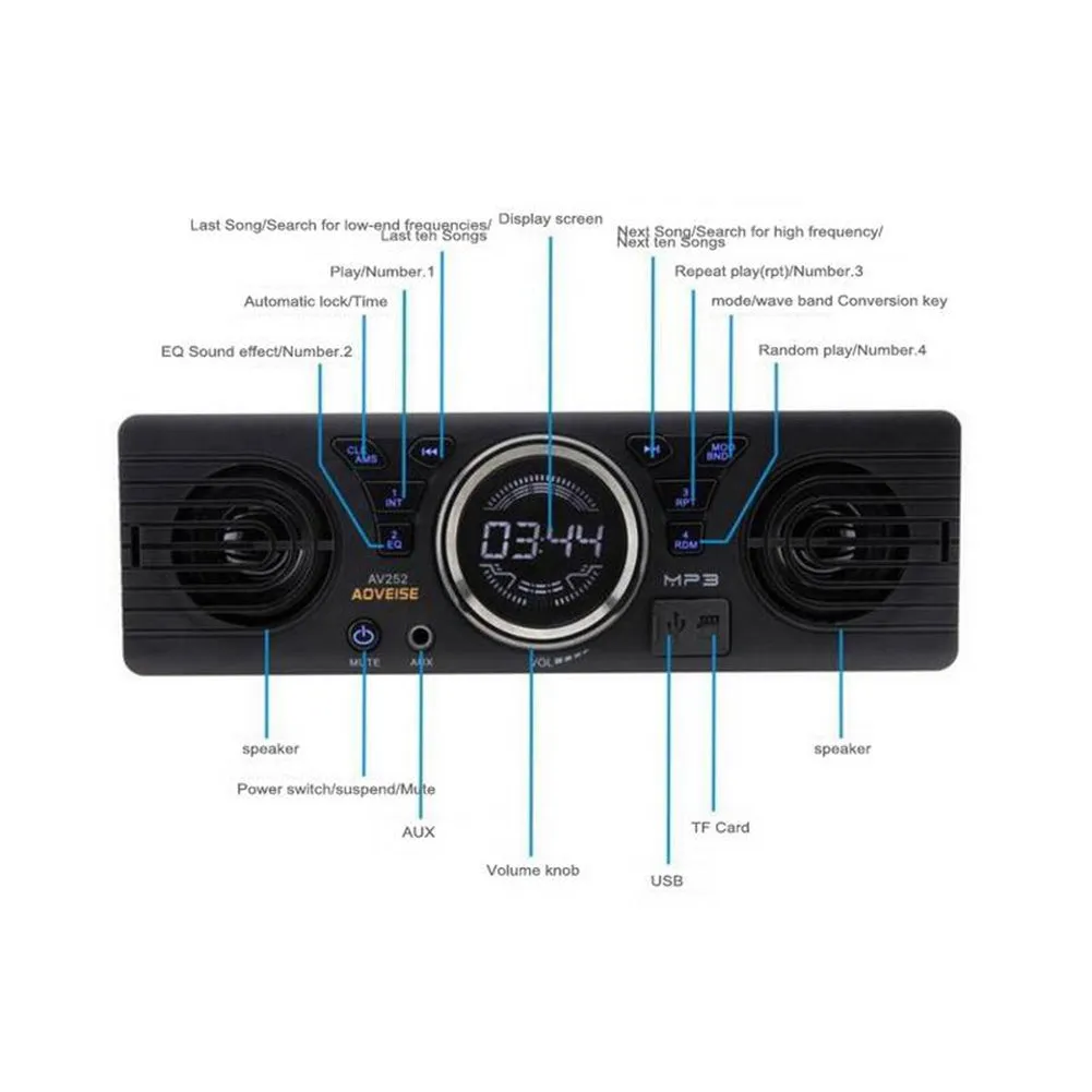 12V Car MP3 Audio Player Bluetooth-compatible Speaker Lossless