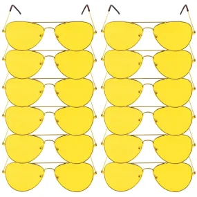12x Yellow Aviator Party Glasses – Fun Novelty Accessory Australia Day Green Gold Bulk
