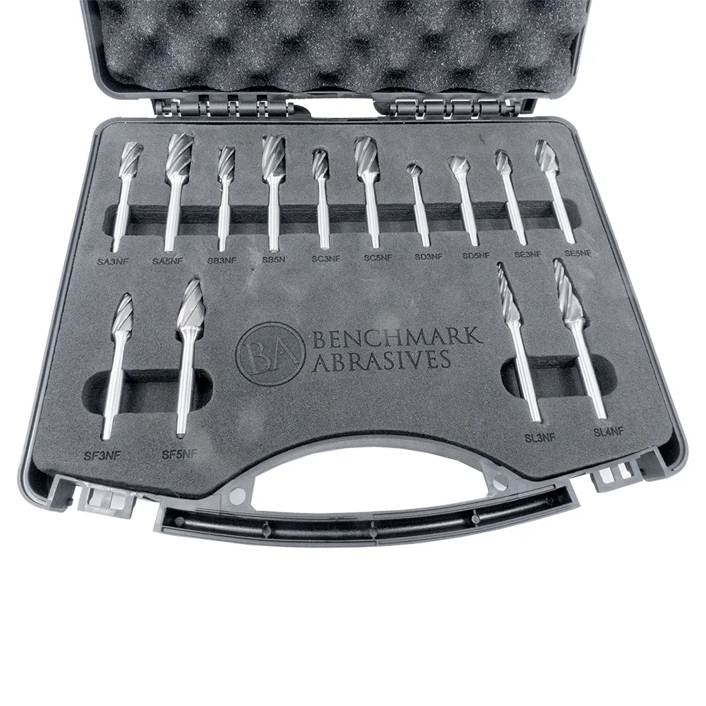 1/4" Shaft - 14 Piece Aluminum Cut Burr Master Set