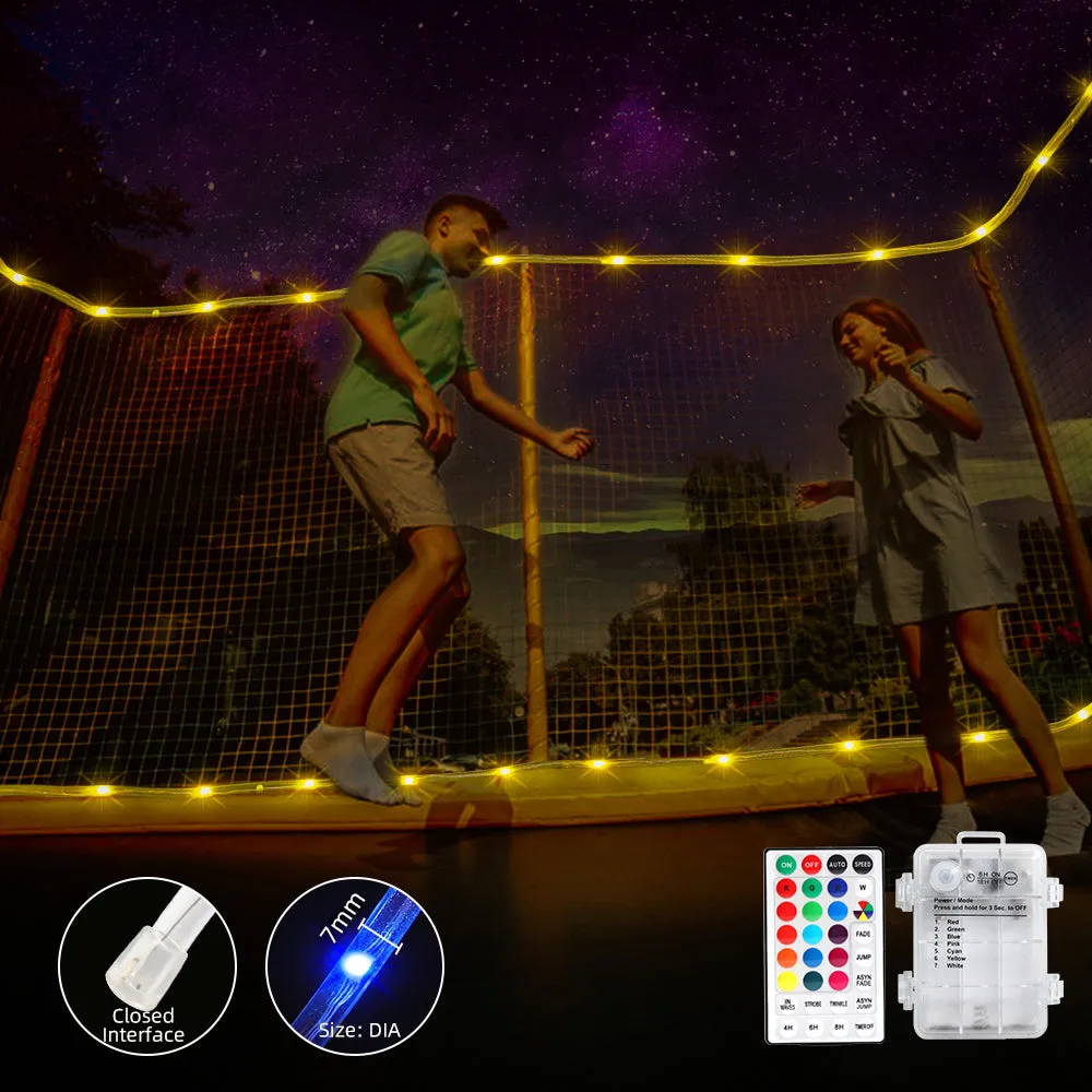 16 Colors RGB 10M/12M/15M LED Trampoline Lights, Remote Control Trampoline Rim LED Light