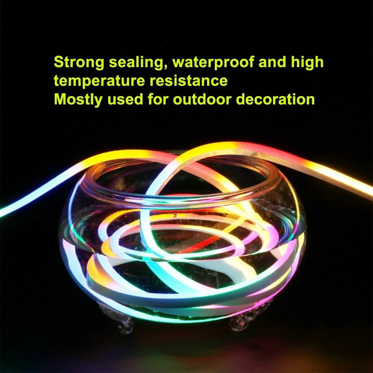 1M/5M/10M 220V 5050RGB LED Strip 60LED/M Waterproof Tape Neon Flex Lights Rope Plug