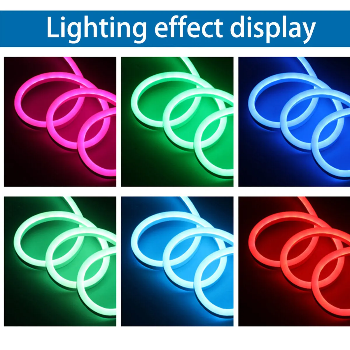 1M/5M/10M 220V 5050RGB LED Strip 60LED/M Waterproof Tape Neon Flex Lights Rope Plug