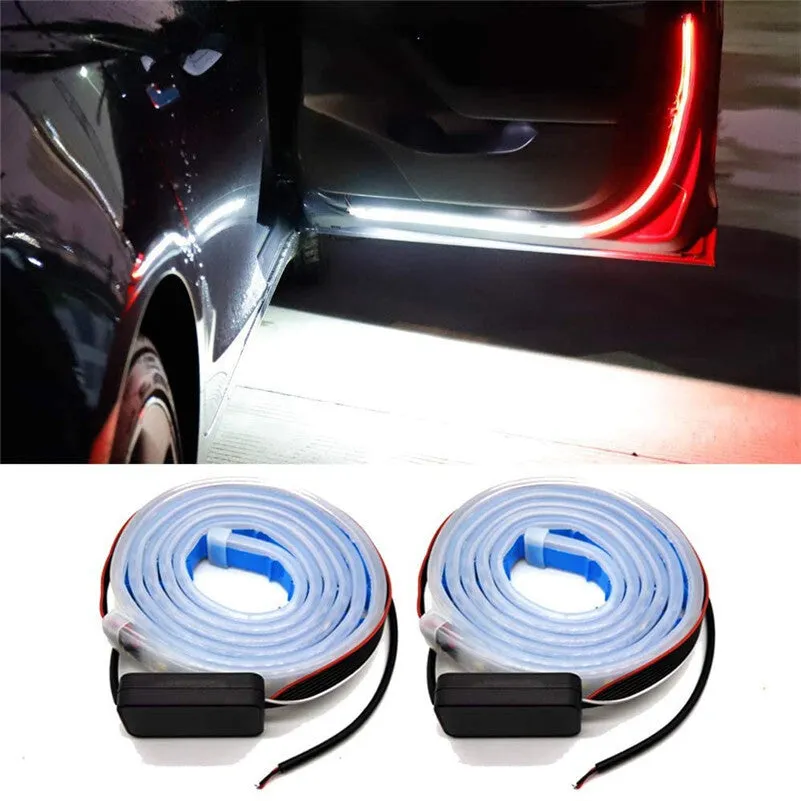 2PCS Car Door Decoration Light Strips Car Styling Strobe Flashing