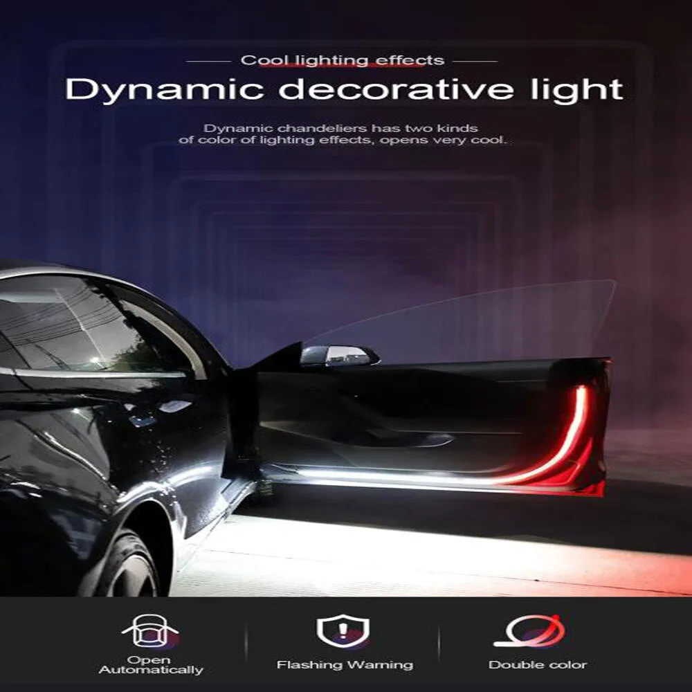 2PCS Car Door Decoration Light Strips Car Styling Strobe Flashing