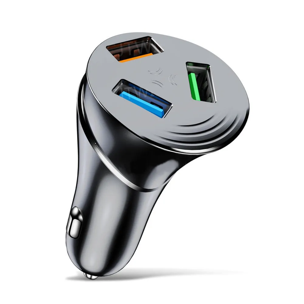 3-in-1 Car Charger 3.0 3-usb Multi-function Fast Charging Adapter