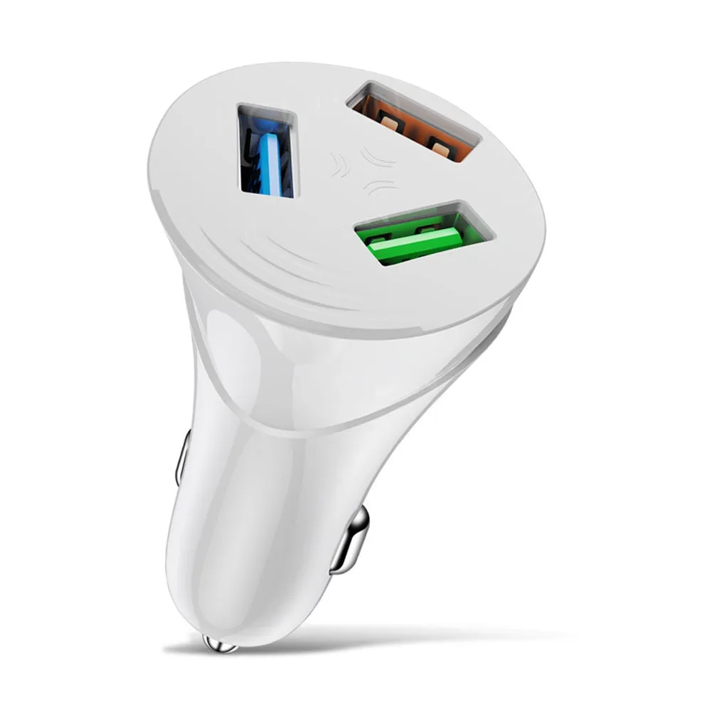 3-in-1 Car Charger 3.0 3-usb Multi-function Fast Charging Adapter