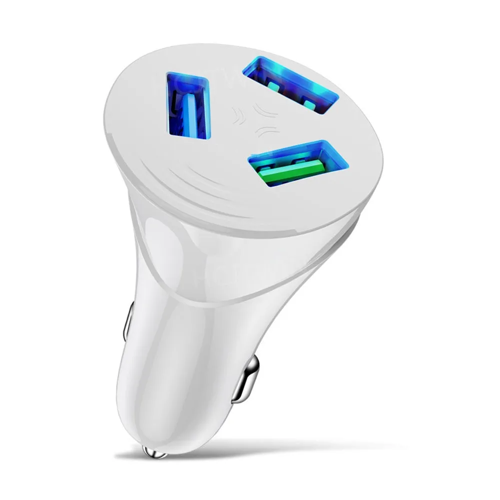 3-in-1 Car Charger 3.0 3-usb Multi-function Fast Charging Adapter
