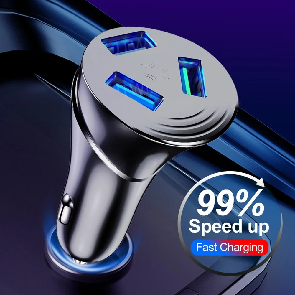 3-in-1 Car Charger 3.0 3-usb Multi-function Fast Charging Adapter