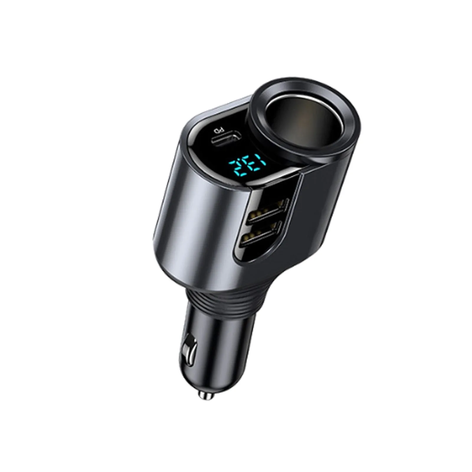 3 In 1 USB Car Charger 12-24V Cigarette Lighter Adapter Multi