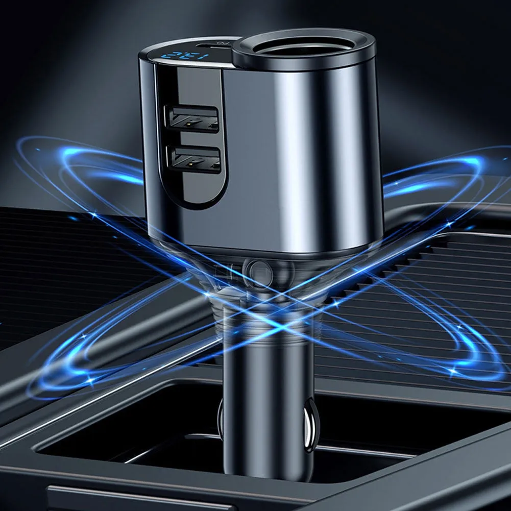 3 In 1 USB Car Charger 12-24V Cigarette Lighter Adapter Multi
