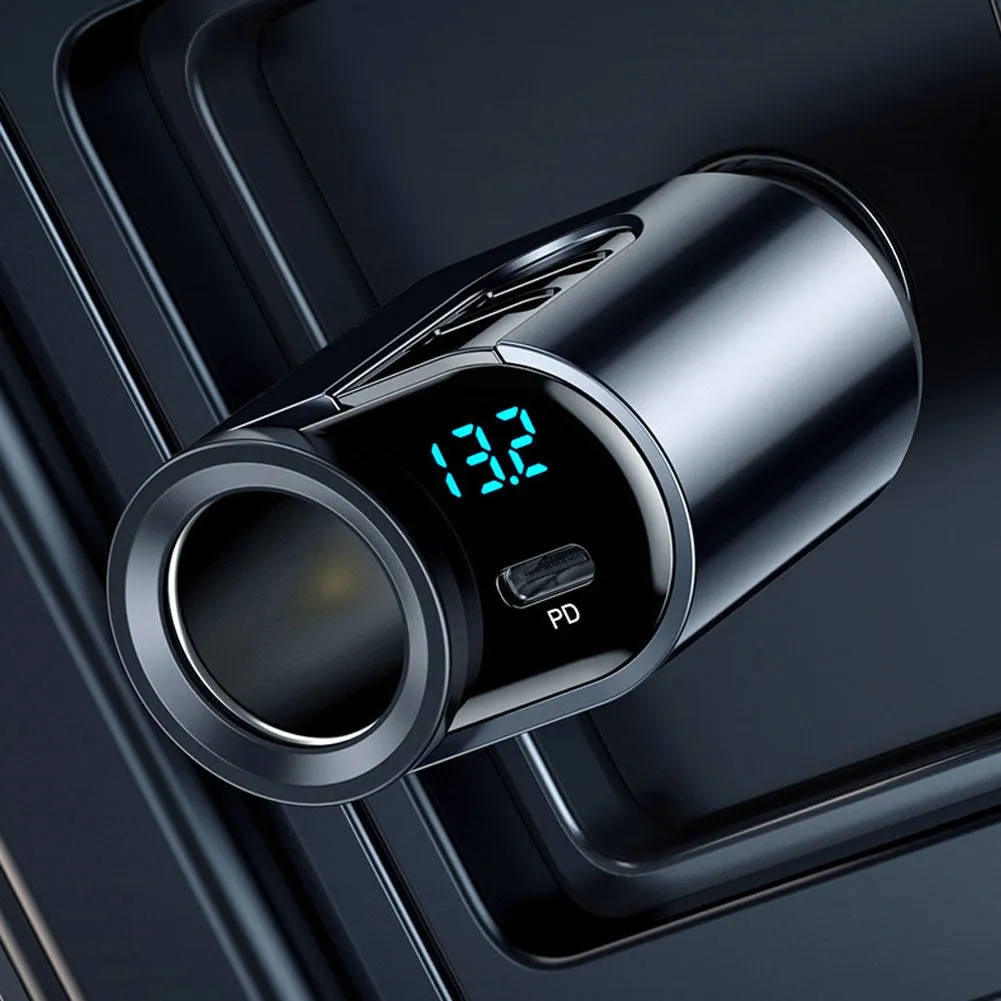 3 In 1 USB Car Charger 12-24V Cigarette Lighter Adapter Multi
