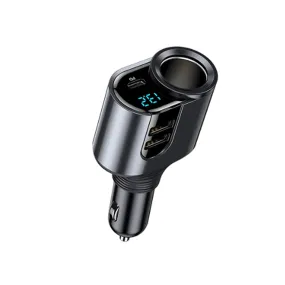 3 In 1 USB Car Charger 12-24V Cigarette Lighter Adapter Multi