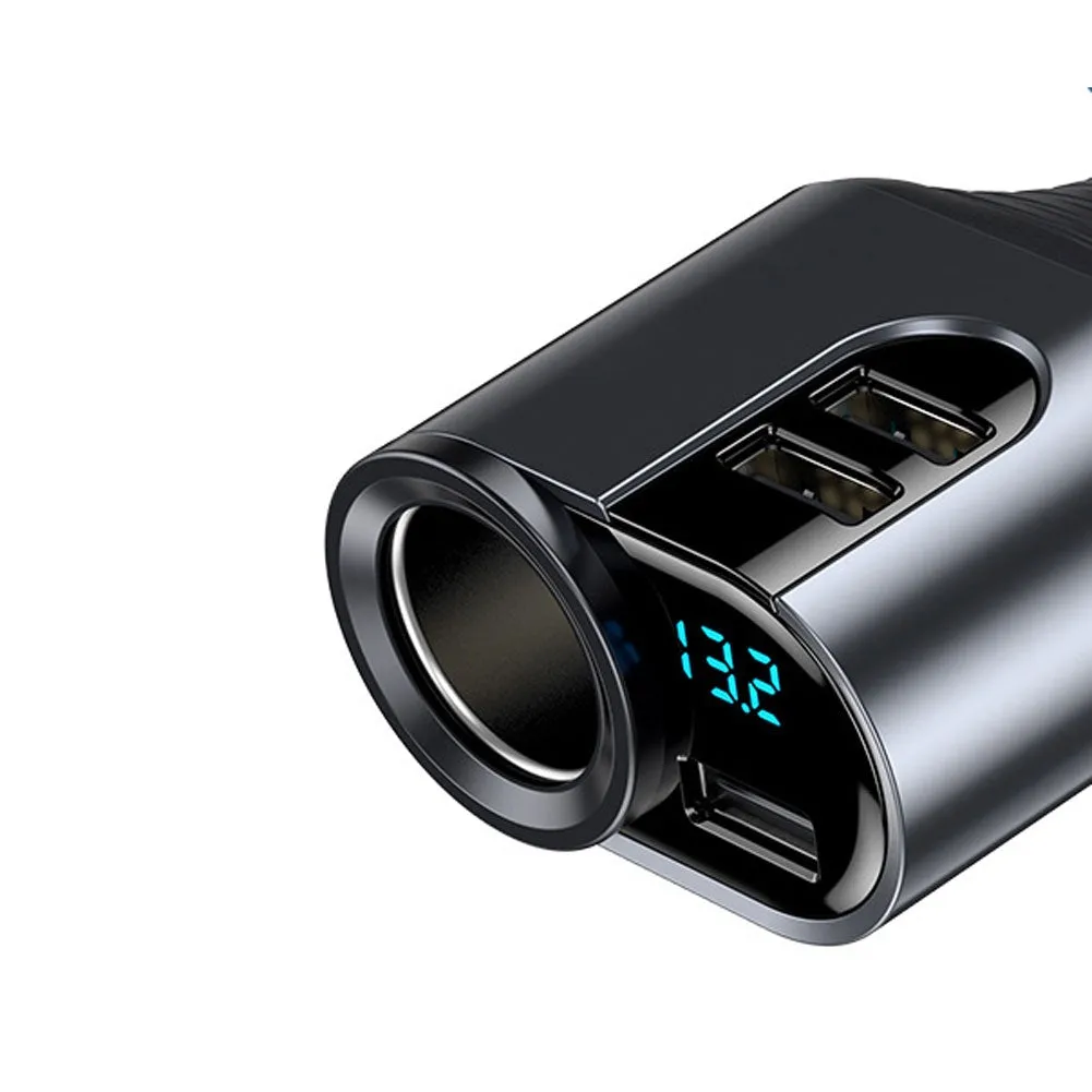 3 In 1 USB Car Charger 12-24V Cigarette Lighter Adapter Multi
