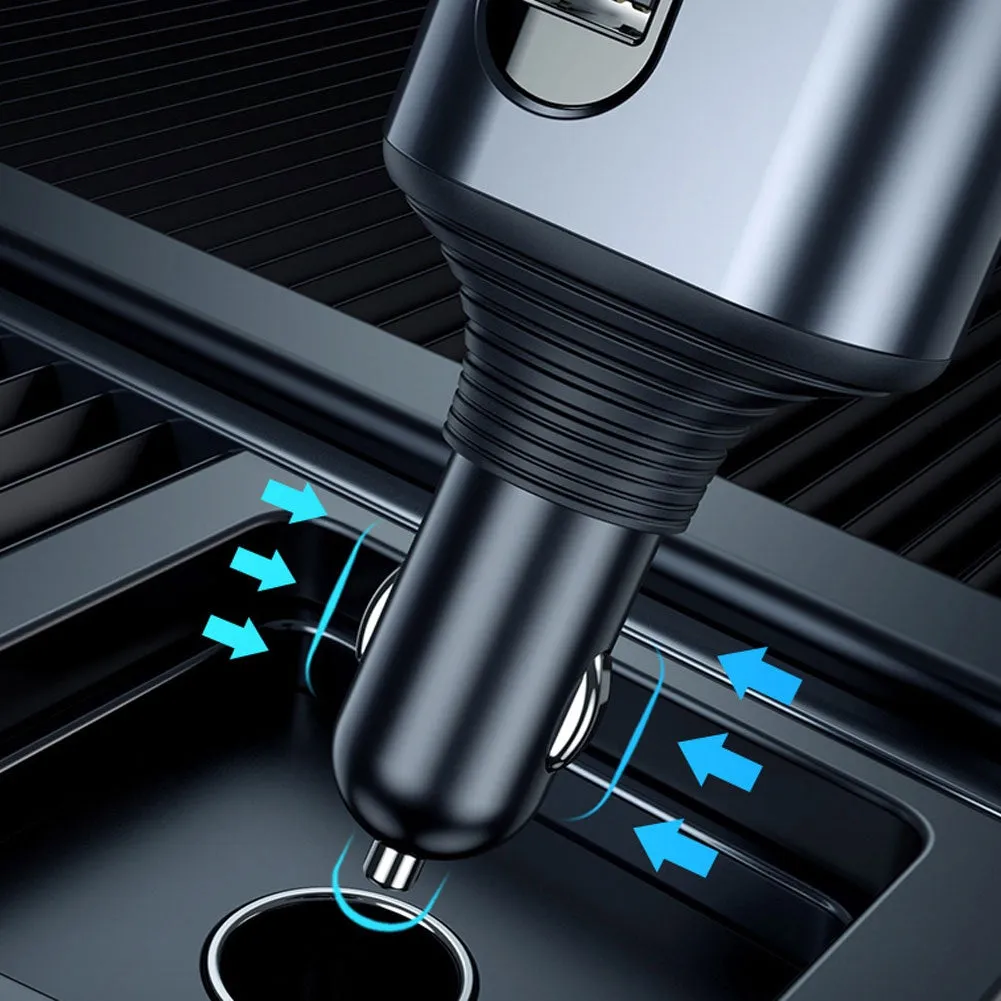3 In 1 USB Car Charger 12-24V Cigarette Lighter Adapter Multi