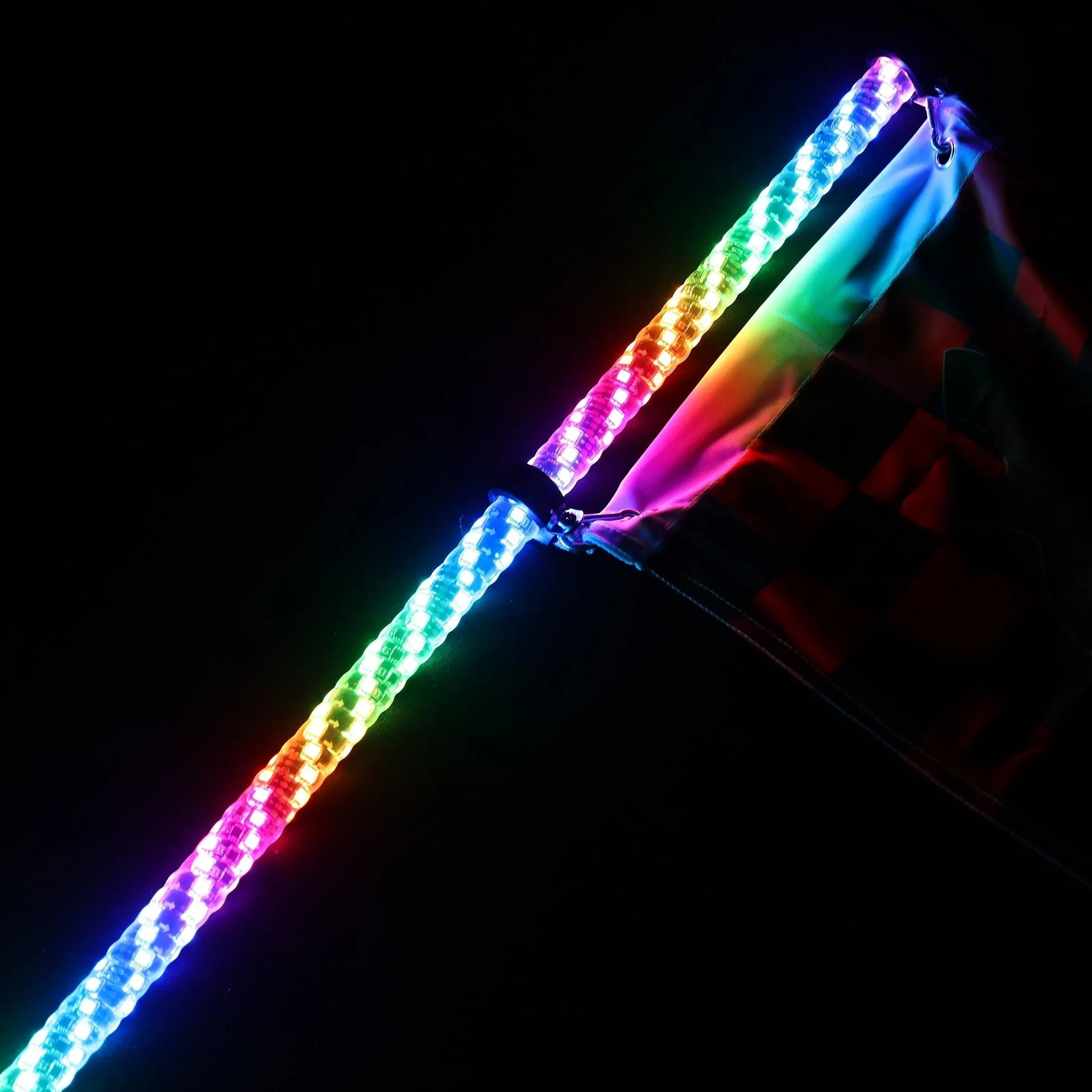 3FT/4FT RGB LED Whip Light with Remote Control Whip Light Mounting Brackets for UTV, ATV, Off-Road Vehicle