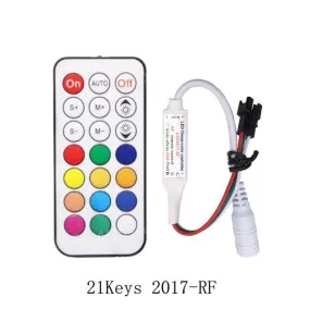 5-24V LED2017-IR LED Light Strip Wireless Remote Mini RGB Controller (2048px, 361modes)