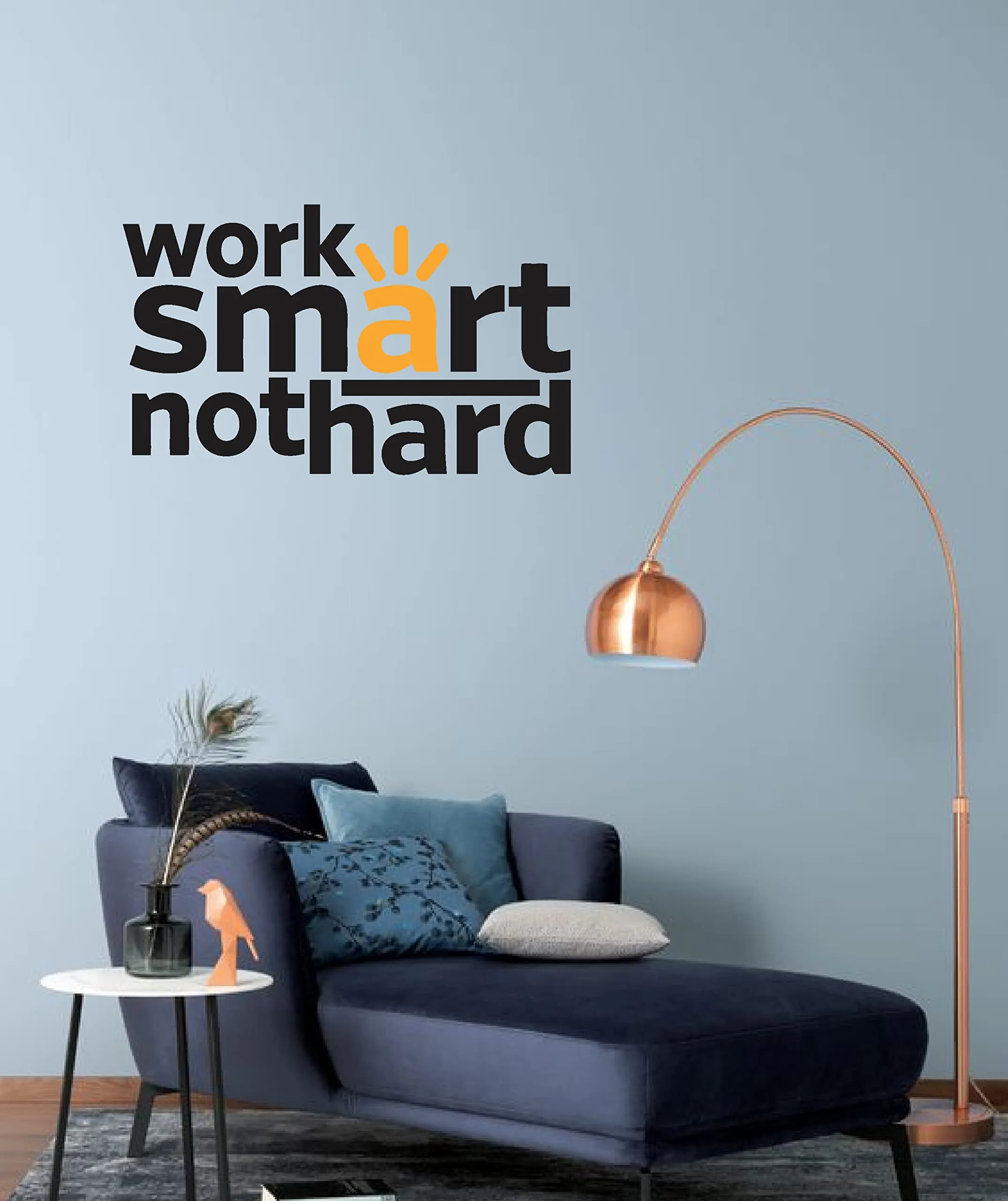 Advait Designs - Decorative Work Smart not Hard Wall Sticker for Home décor for Home Decorative PVC Vinyl Wall Sticker (68 Cm X 41 Cm)