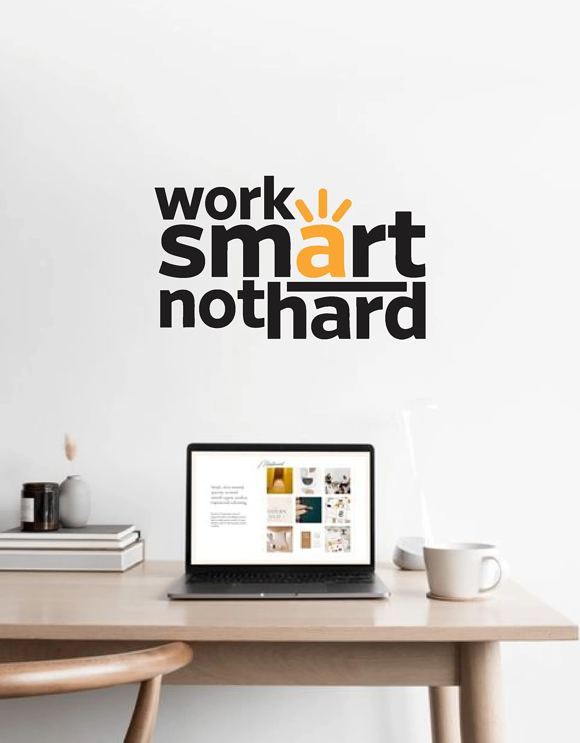 Advait Designs - Decorative Work Smart not Hard Wall Sticker for Home décor for Home Decorative PVC Vinyl Wall Sticker (68 Cm X 41 Cm)