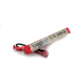 Airsoft Logic 11.1V 1450 mah 30-60C High Performance Lipo Battery (M4 Stick)