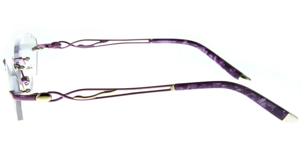 Aloha Eyewear Tek Spex 3001 Women's Progressive No-Line Rimless Computer Reading Glasses with Blue Light Blocking Lens