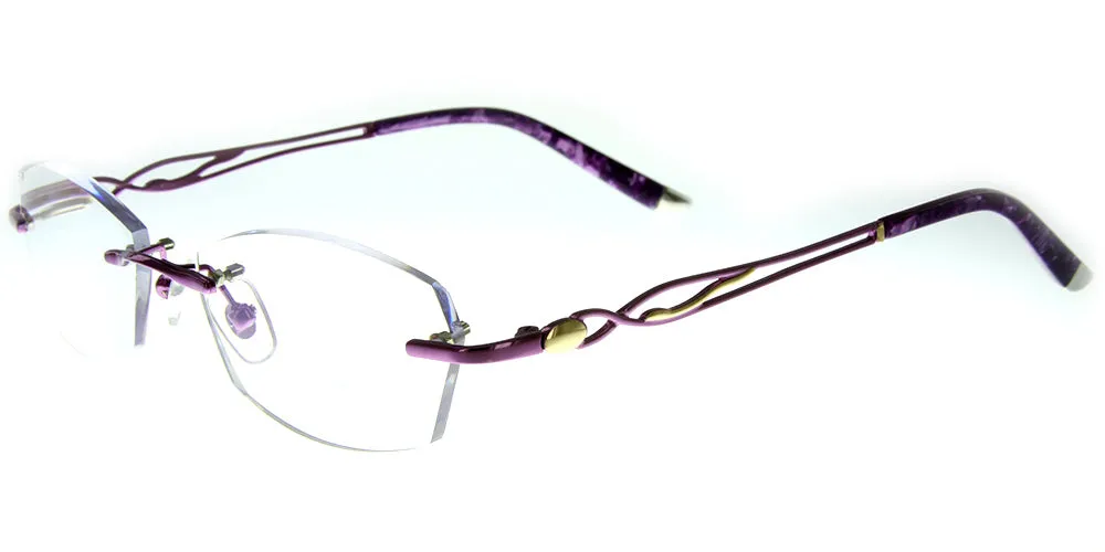 Aloha Eyewear Tek Spex 3001 Women's Progressive No-Line Rimless Computer Reading Glasses with Blue Light Blocking Lens