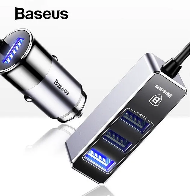 Baseus Car USB Charger 4 Ports Output Car Charger Mobile Phone