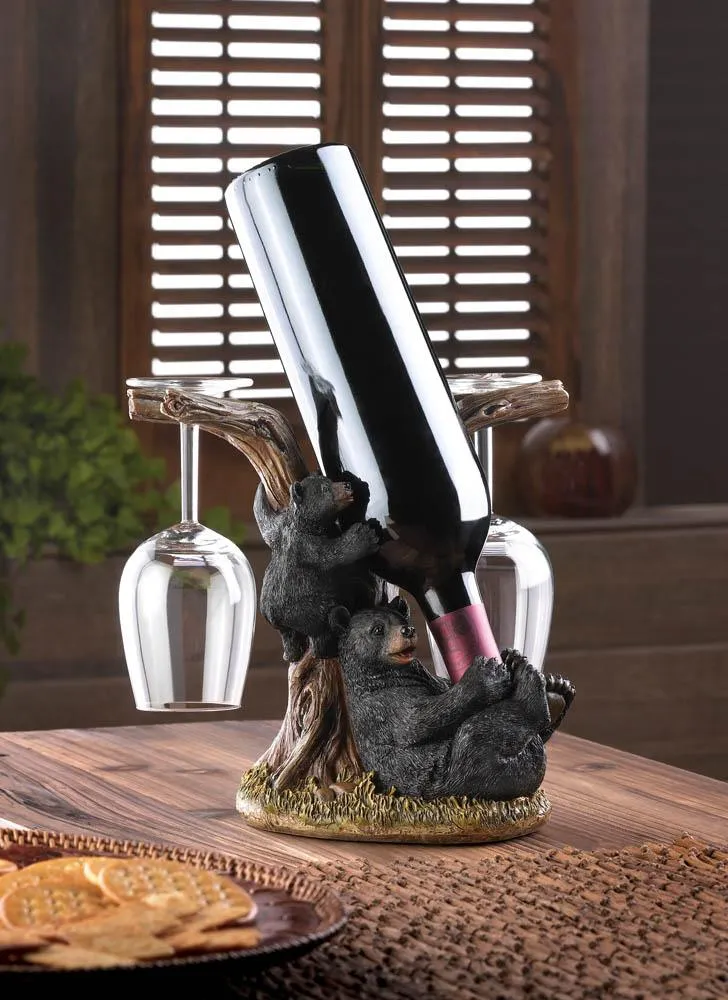 Black Bear Wine Bottle Holder
