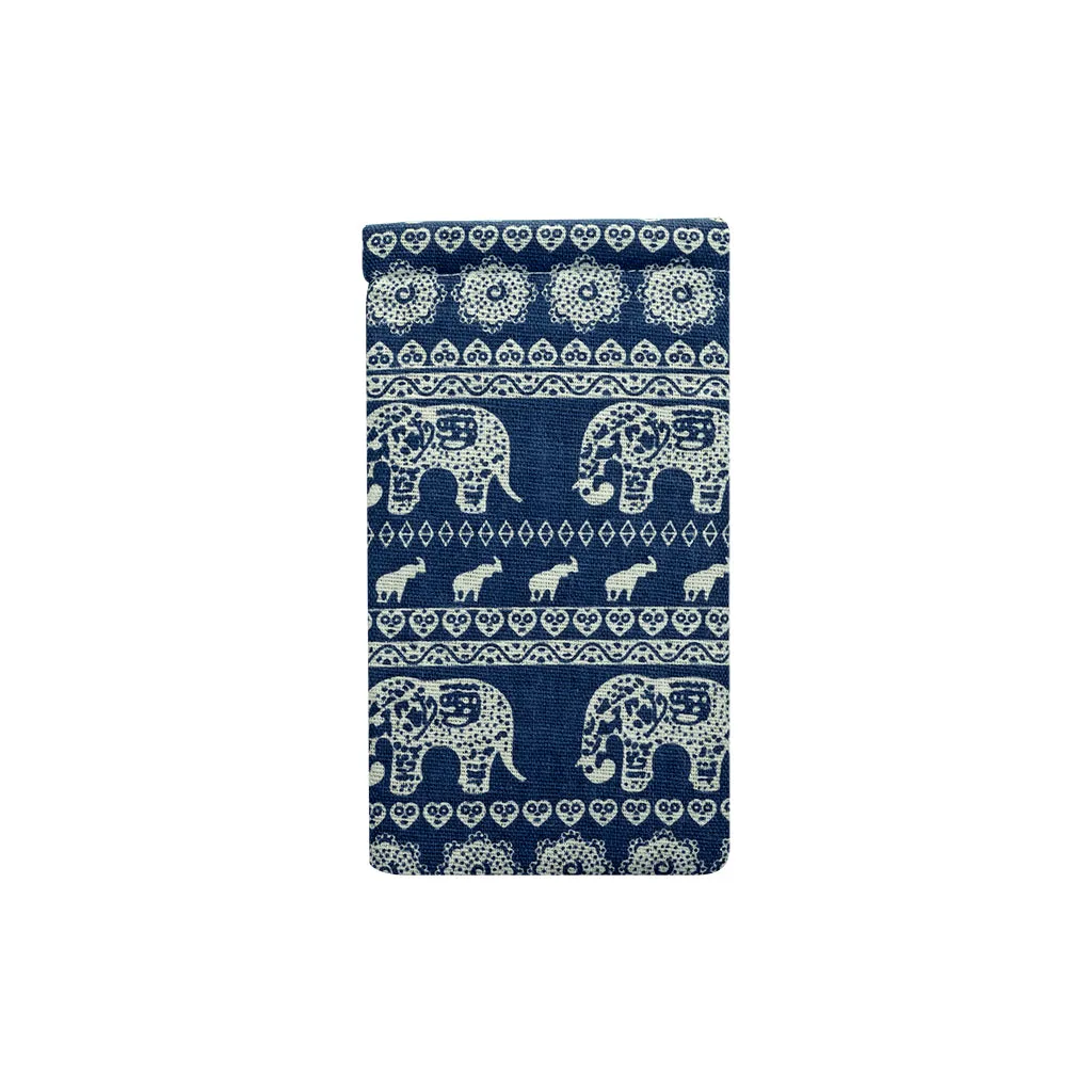 Blue Elephant Sunglasses Pouch