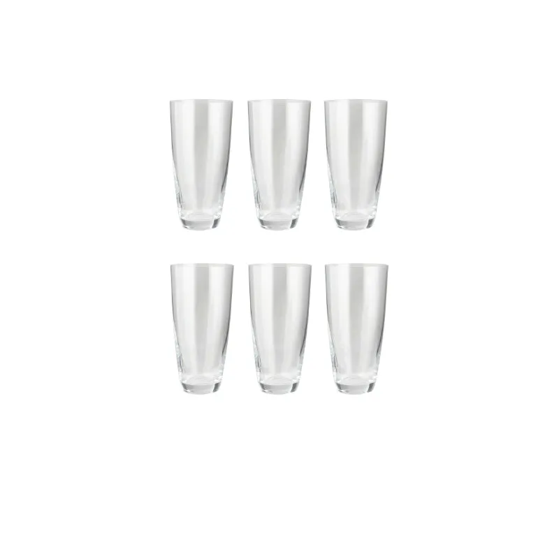 Bohemia Kate Highball Glass Clear Lead Free Crystal Tableware | Set of 6 | 3 x 6 inches | 350ml