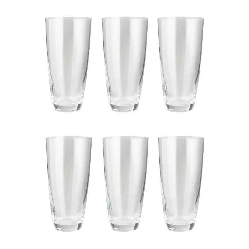 Bohemia Kate Highball Glass Clear Lead Free Crystal Tableware | Set of 6 | 3 x 6 inches | 350ml