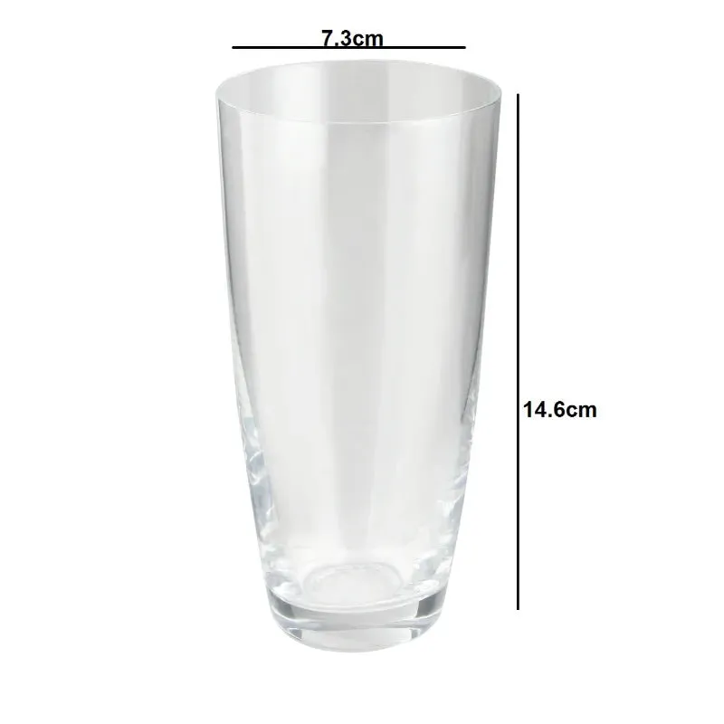 Bohemia Kate Highball Glass Clear Lead Free Crystal Tableware | Set of 6 | 3 x 6 inches | 350ml