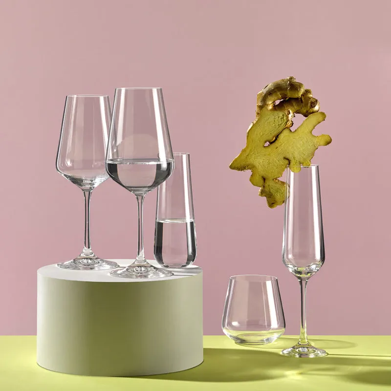 Bohemia Sandra Wine Glass Clear Lead Free Crystal Drinkware | Set of 6 | 4 x 9 inches | 570ml