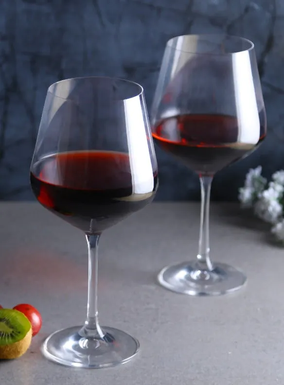 Bohemia Sandra Wine Glass Clear Lead Free Crystal Drinkware | Set of 6 | 4 x 9 inches | 570ml