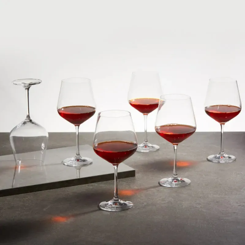 Bohemia Sandra Wine Glass Clear Lead Free Crystal Drinkware | Set of 6 | 4 x 9 inches | 570ml
