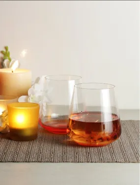 Bohemia Siesta Orange Whiskey Glass Clear Lead Free Crystal Glassware | Set of 6 | 4 x 4 inches | 400ml