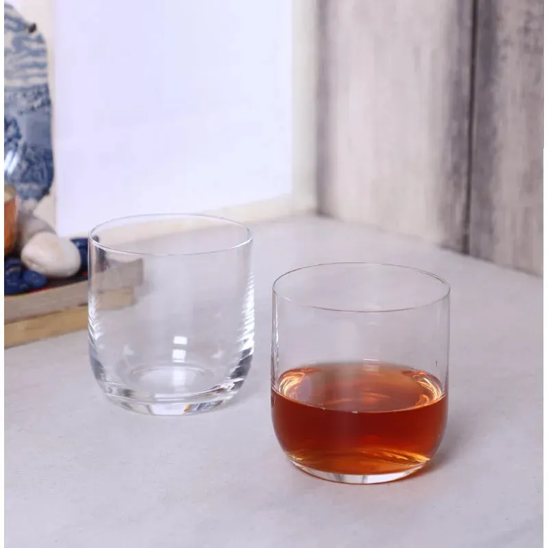 Bohemia Uma Whiskey Glass Clear Lead Free Crystal Drinkware | Set of 6 | 3 x 3 inches | 330ml