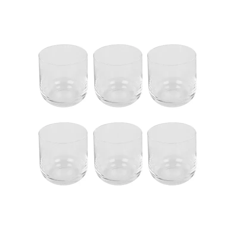 Bohemia Uma Whiskey Glass Clear Lead Free Crystal Drinkware | Set of 6 | 3 x 3 inches | 330ml