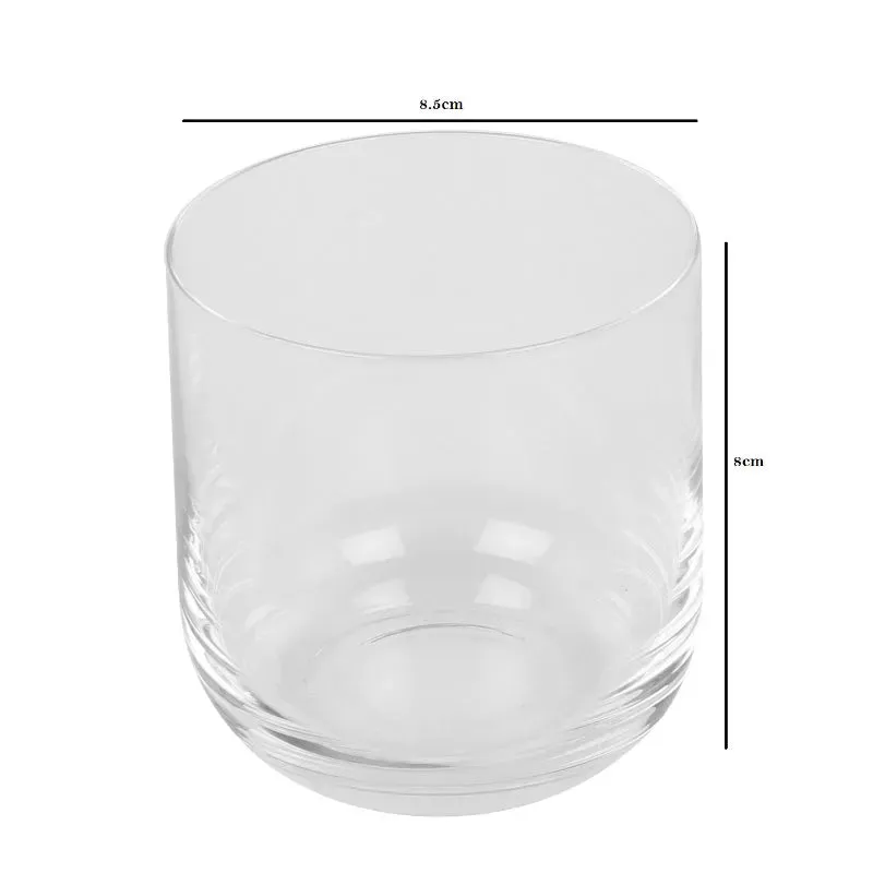 Bohemia Uma Whiskey Glass Clear Lead Free Crystal Drinkware | Set of 6 | 3 x 3 inches | 330ml