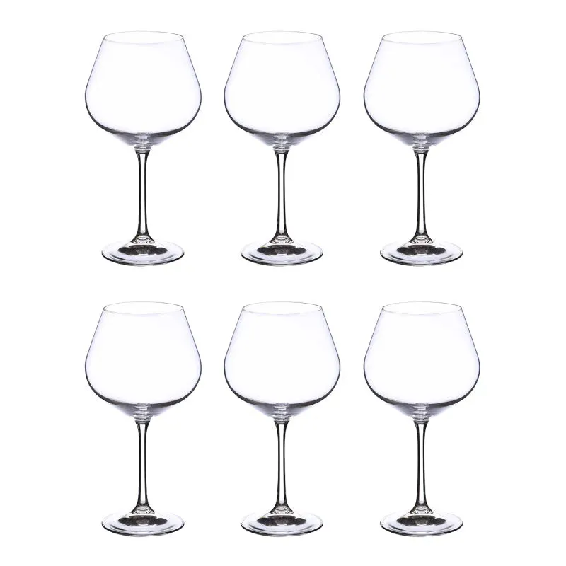Bohemia Viola Large Glass Clear Lead Free Crystal Beverageware | Set of 6 | 4 x 8 inches | 570ml