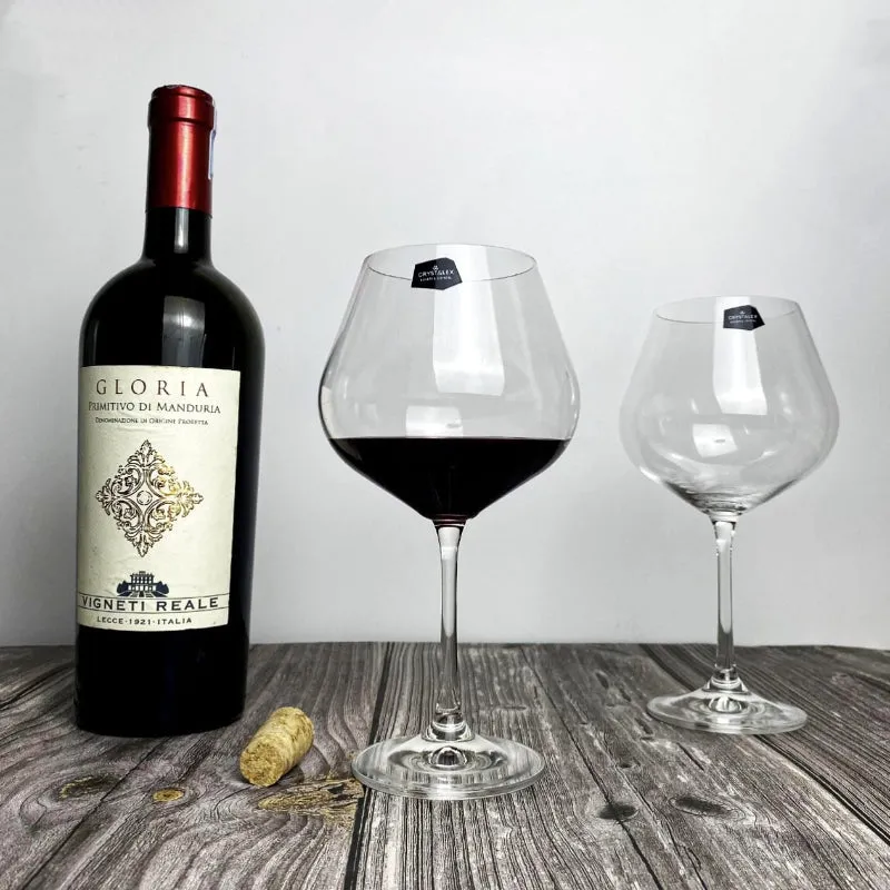 Bohemia Viola Large Glass Clear Lead Free Crystal Beverageware | Set of 6 | 4 x 8 inches | 570ml