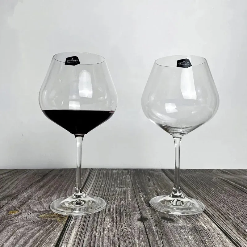 Bohemia Viola Large Glass Clear Lead Free Crystal Beverageware | Set of 6 | 4 x 8 inches | 570ml