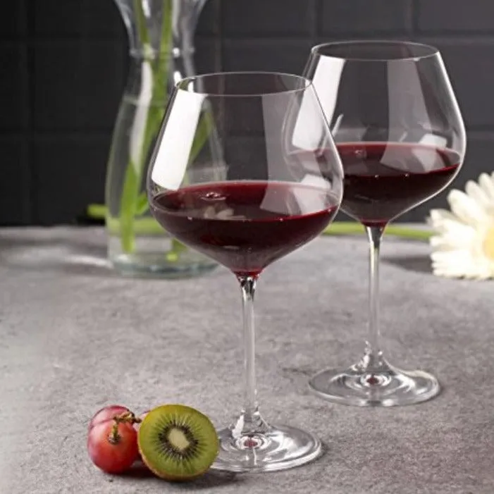Bohemia Viola Large Glass Clear Lead Free Crystal Beverageware | Set of 6 | 4 x 8 inches | 570ml