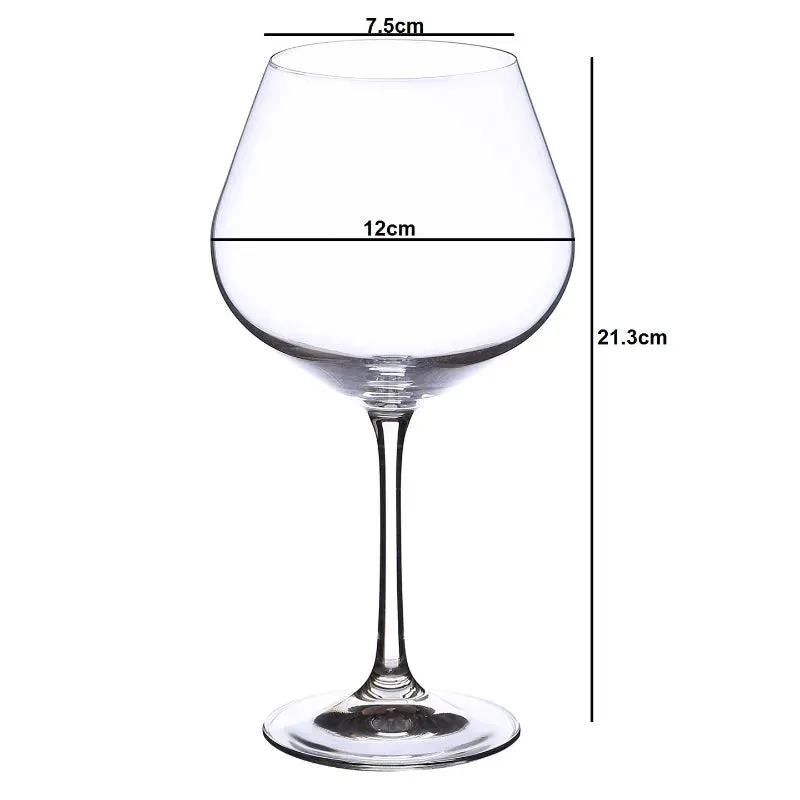 Bohemia Viola Large Glass Clear Lead Free Crystal Beverageware | Set of 6 | 4 x 8 inches | 570ml