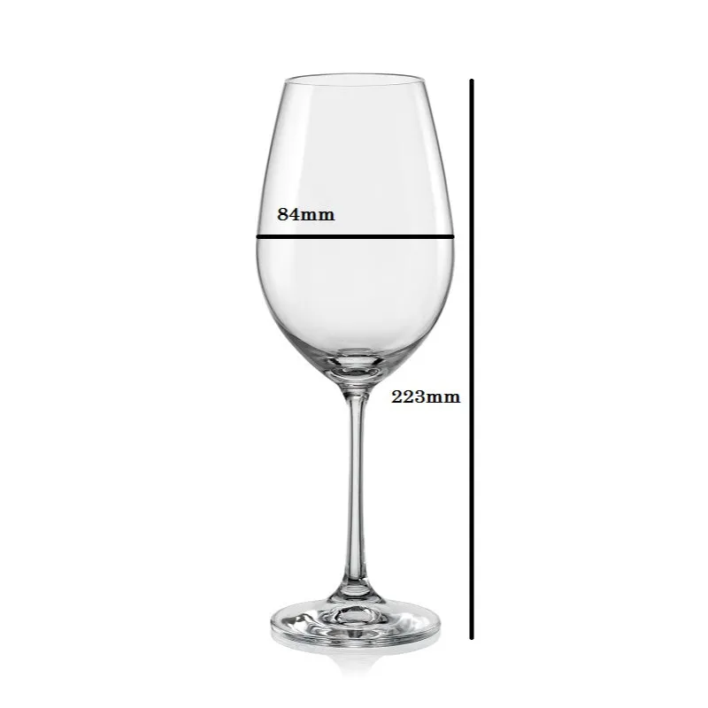 Bohemia Viola Stemmed Glass Clear Lead Free Crystal Wineware | Set of 6 | 3 x 9 inches | 350ml