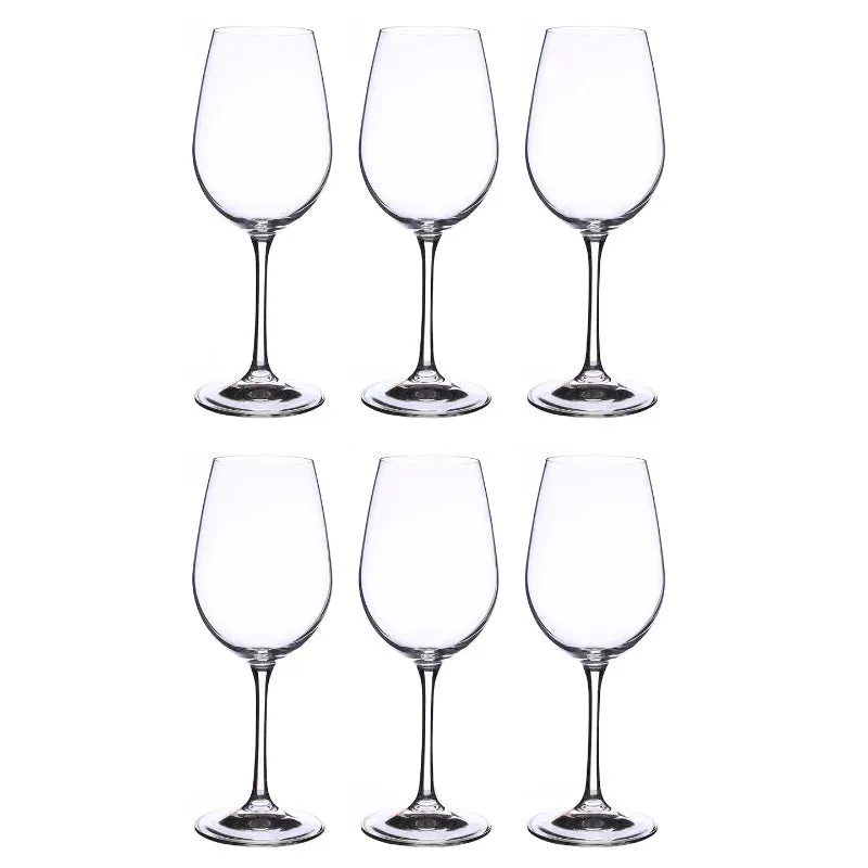 Bohemia Viola Stemmed Glass Clear Lead Free Crystal Wineware | Set of 6 | 3 x 9 inches | 350ml