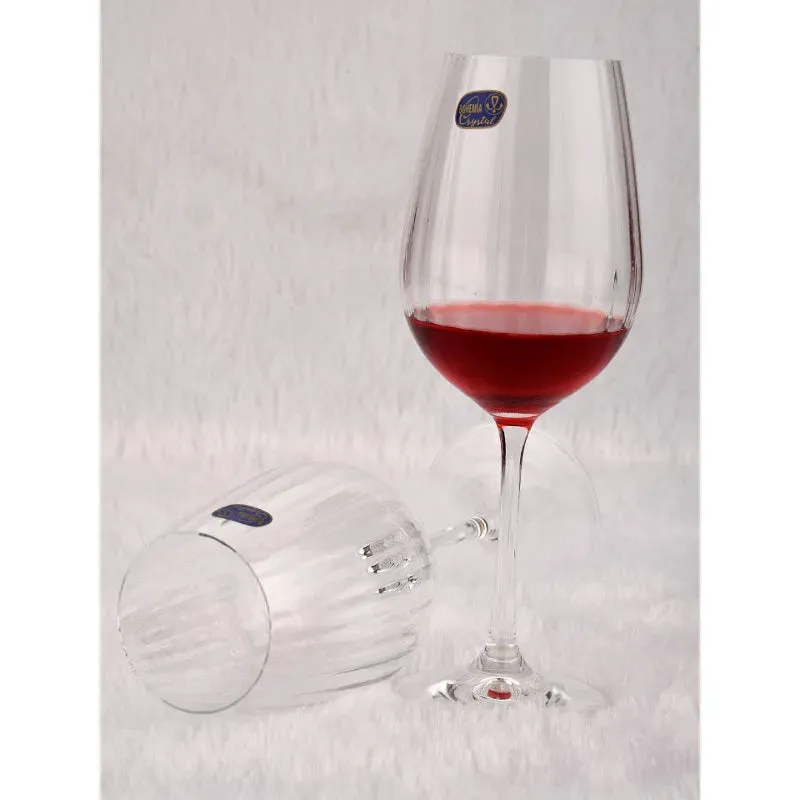 Bohemia Viola Waterfall Glass Clear Lead Free Crystal Drink Accessory | Set of 6 | 3 x 9 inches | 350ml