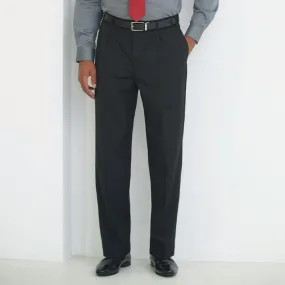 Brook Taverner Langham Single Pleat Trouser - Black
